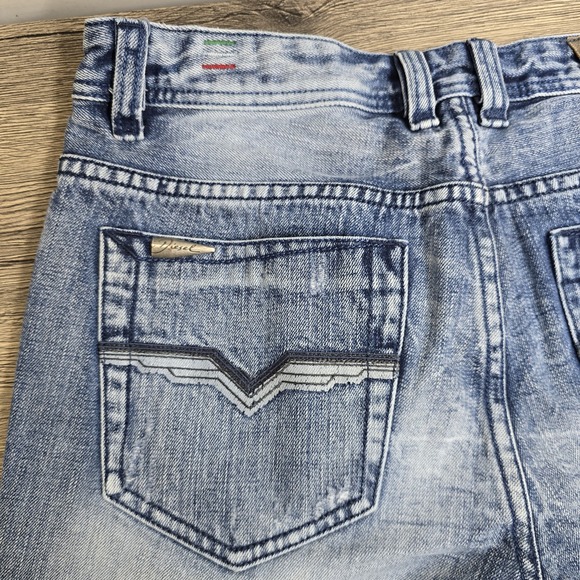 Diesel Jeans Men 34x34 Blue Zatiny Regular Stretch Denim 0088Z Washed Distressed - Picture 11 of 16